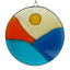 Stained Glass Mountain Sun Catcher Outdoor Wall Decor, 13"