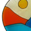 Stained Glass Mountain Sun Catcher Outdoor Wall Decor, 13"