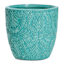 Turquoise Glazed Damask Outdoor Planter, Small