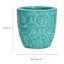 Turquoise Glazed Damask Outdoor Planter, Small