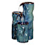 3-Tier Pre-Lit Teal Ceramic Outdoor Fountain, 21"