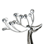 Silver Metal Deer, 36.4"