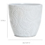 White Glazed Damask Outdoor Planter, Large