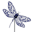 Providence Purple Metal Dragonfly Plant Yard Pick, 14"