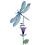 Providence Metal Dragonfly on Flower Yard Stake, 36"