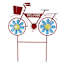 Sunny Club Red Metal Bicycle Planter Stake, 28"