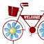 Sunny Club Red Metal Bicycle Planter Stake, 28"