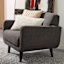 Crosby St. Hadley Tufted Back Accent Chair, Charcoal Grey
