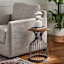 Metal Side Table with Wood Top, Silver