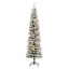 (A24) Pre-Lit LED Flocked Slim Summit Fir Pencil Christmas Tree, 6.5'