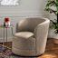 Crosby St. Sawyer Swivel Faux Leather Accent Chair, Grey