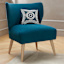 Tracey Boyd Beckett Accent Chair, Teal Velvet