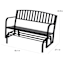 Double Steel Patio Glider, Black