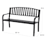 Steel Slat Back Patio Bench, Black