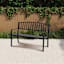 Steel Slat Back Patio Bench, Black