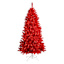 (A30) Pre-Lit LED Red Flocked Fir Christmas Tree, 6.5'
