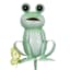 Frog with Butterfly Yard Stake, 36"