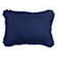 Providence Navy Blue Cotton Slub Throw Pillow with Pleating, 14x20
