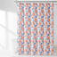 13-Piece Coral Poppy Garden Print Shower Curtain Set, 72"