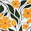 Yellow Flowers Canvas Wall Art, 12x16