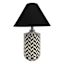 Black & White Chevron Small Table Lamp with Empire Shade, 20"