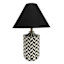 Black & White Chevron Small Table Lamp with Empire Shade, 20"