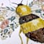 Floral Bee Canvas Wall Art, 12"