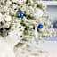 Silver & White Accented Drop Ornament, 6.7"