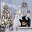 Silver & White Accented Drop Ornament, 6.7"