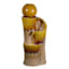 Reactive Glaze 3-Tier Outdoor Fountain With Light Brown, 32"
