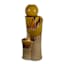 Reactive Glaze 3-Tier Outdoor Fountain With Light Brown, 32"