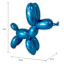Metallic Blue Balloon Dog Outdoor Garden Statue, 10"