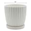 Providence Indoor Bridget White Ceramic Planter with Saucer, 6"