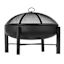 Deep Bowl Round Fire Pit Wood Grate Mesh Screen with Poker, 26"