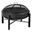 Deep Bowl Round Fire Pit Wood Grate Mesh Screen with Poker, 26"