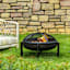 Deep Bowl Round Fire Pit Wood Grate Mesh Screen with Poker, 26"