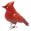 Red Metal Cardinal Outdoor Garden Statue, 11"