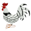 Metal Standing Rooster Outdoor Garden Statue, 16"