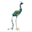 Green & Blue Metal Peacock Outdoor Garden Statue, 35.5"