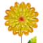 Yellow Metal Flower Yard Pick, 30.2"