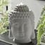 Found & Fable Pre-Lit White Buddha Outdoor Fountain, 17.5"