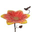 Floral Outdoor Birdbath with Stand, 26"