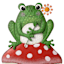 Frog Sitting On a Mushroom Metal Yard Stake, 30"