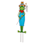 Blue Metal Frog Yard Stake, 36"