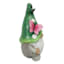 Green Mushroom with Hat Gnome Outdoor Garden Statue, 6"