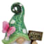 Green Mushroom with Hat Gnome Outdoor Garden Statue, 6"