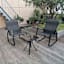 Crosby St. Sling Rocker Patio Chat Set, Black