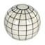 3-Piece Black & White Patterned Ceramic Orbs, 3.5"