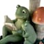 Honeybloom Frog Reading Outdoor Garden Statue, 12"