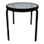Wavy Glass Patio Side Table, Black